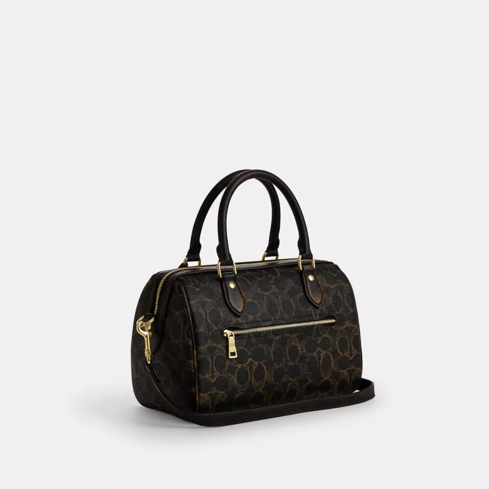 Torebka typu satchel Rowan z Signature Canvas z zawieszkami