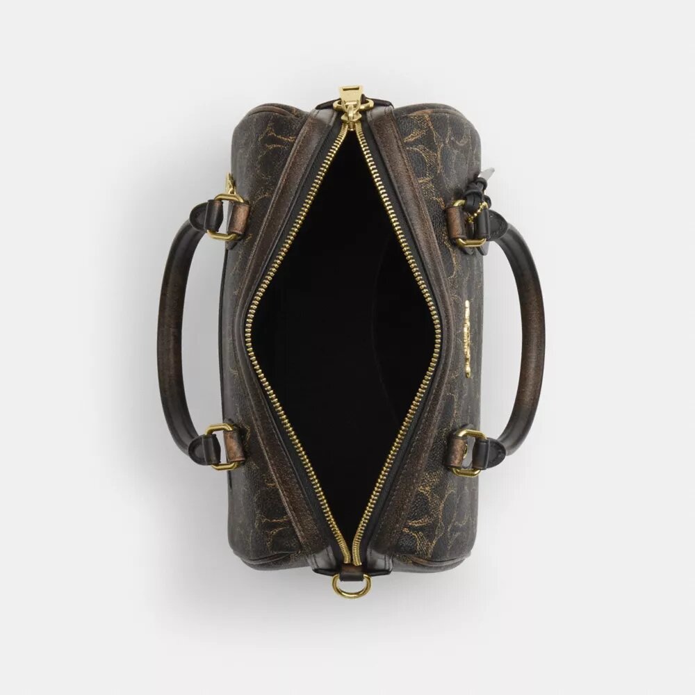 Torebka typu satchel Rowan z Signature Canvas z zawieszkami