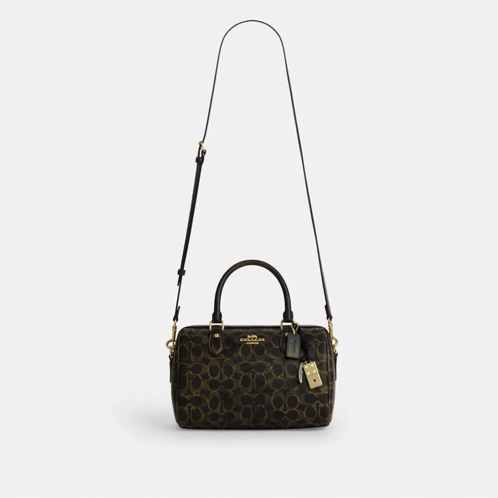 Torebka typu satchel Rowan z Signature Canvas z zawieszkami