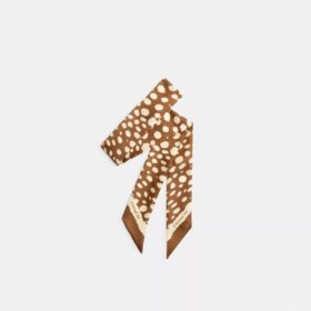 Wąski szalik z jedwabiu z nadrukiem „Wild Spots”