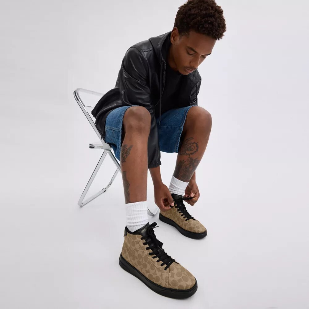 Wysokie sneakersy High Line z Signature Canvas